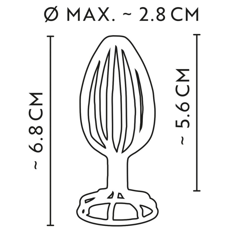 Anos - Stalowy Pusty Korek Analny Srebrny 2.8 CM